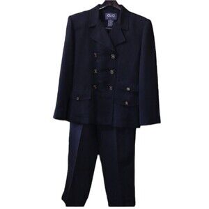 CLIO Black Double Breasted Vintage Pant Suit 10